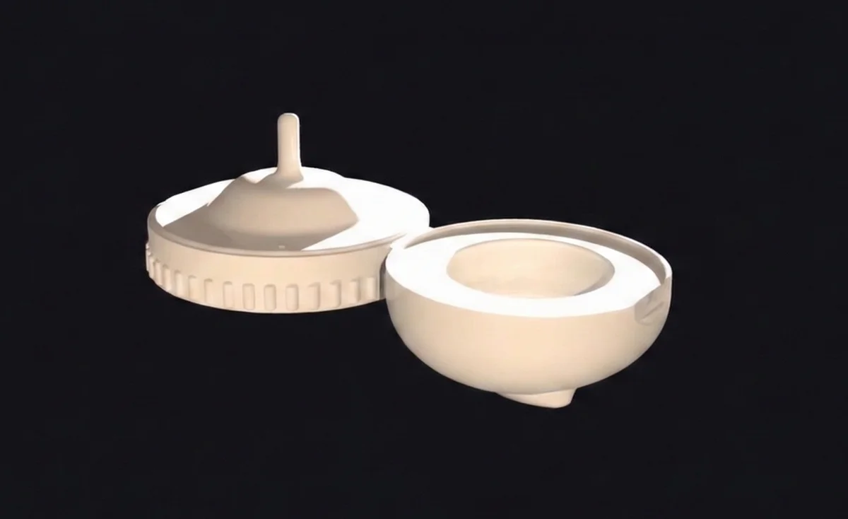 3D render of Anti Gravity Bottle cap in open position