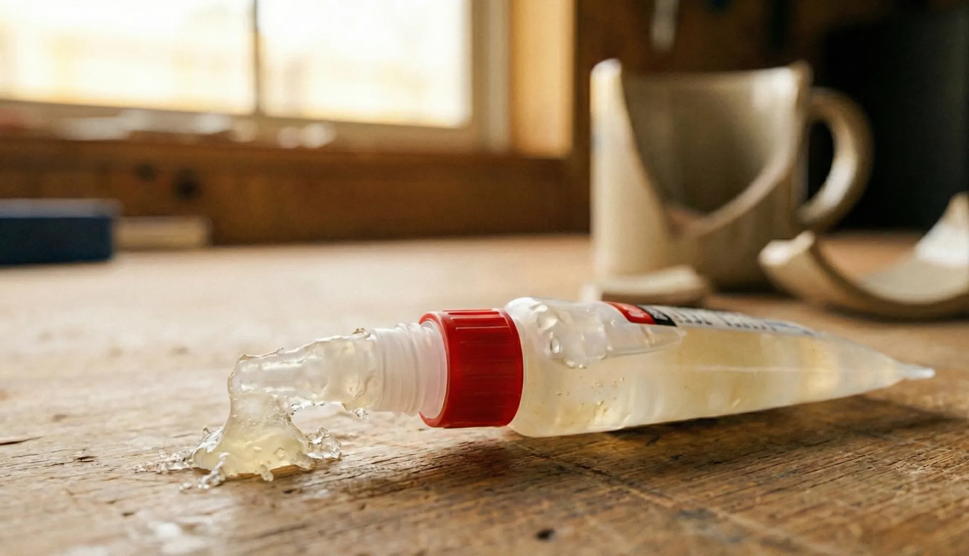 The super glue that's dried shut